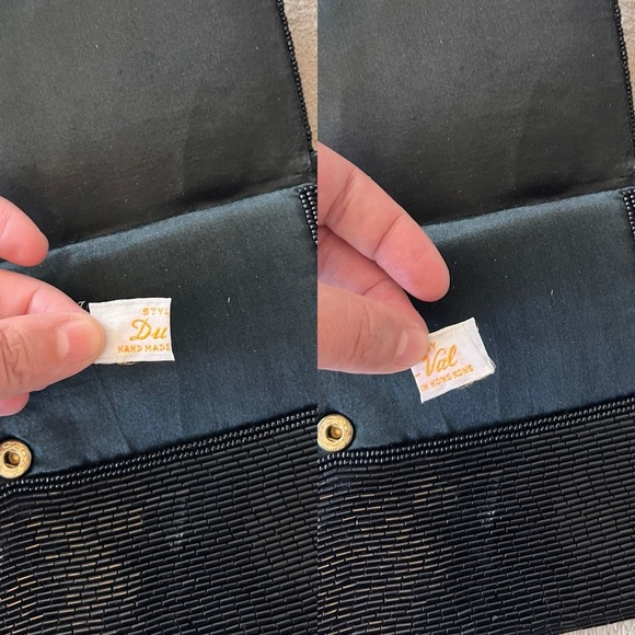 Vintage 1980s Minimalist Glam Black Beaded Clutch - Picture 6 of 15